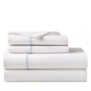 Ralph Lauren Organic Cotton Percale Palmer Queen Flat Sheet Sky Blue - NWT $175